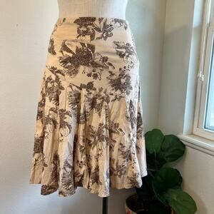 a.n.a Y2K Pale Pink Victorian Floral Print 100% Cotton A Line Skirt Size 10